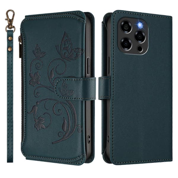 Butterfly Love Flower Multi-card Zipper Wallet Leather Phone Case (For Doogee Note 58 / Note 58 Pro)