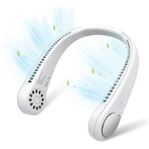 Portable Neck Fan, Bladeless Personal Fan, 3 Speeds Adjustable White
