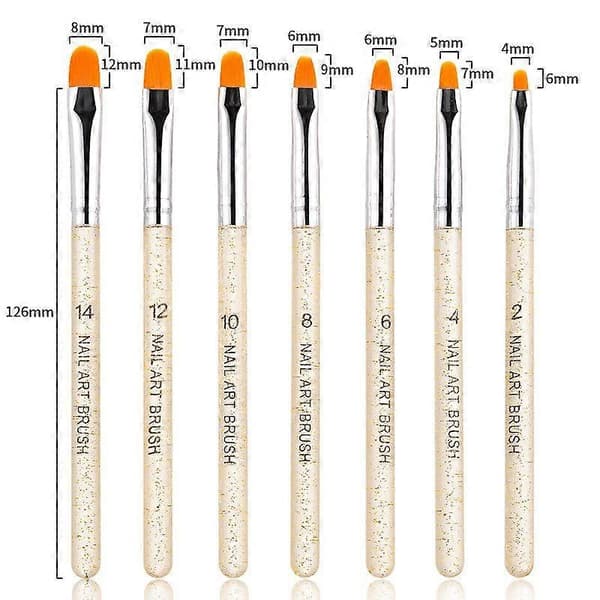 7 st Akryl/UV Penslar naglar -