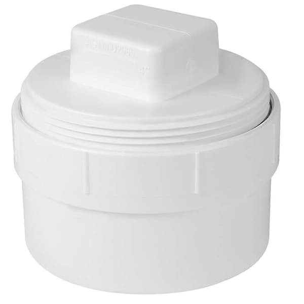 4\" PVC Kloakrenseadapter med Hætte, DWV Skylle-system til Udendørs, Have, Autocamper - Forbedret Drænrørsfitting White