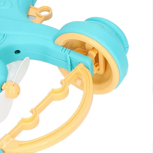 Bubble Gun Automatic Comfortable Handle Battery Operated Interesting Fan Function Cartoon Bubble Machine for Toy Blue