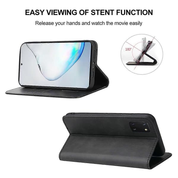 (Ny) Til Samsung Galaxy Note10 Lite / A81 Magnetisk Lukning Læder Telefoncover (Sort)