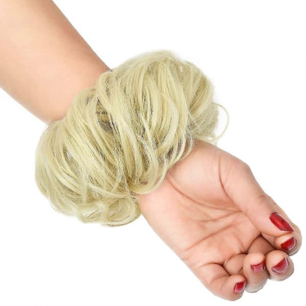Hårstycken för kvinnor, hårknut, förlängning, uppsatt, lockig, rörig knut, scrunchie