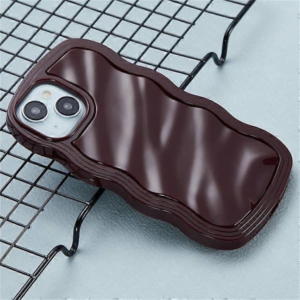 WT Series Compatible Case for iPhone 13 with Wavy Edge Hard PC Soft TPU Protective Cover (Wine Red)