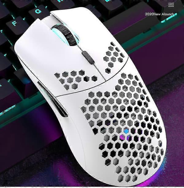 Ergonomic Wireless Gaming Mouse with Honeycomb Design