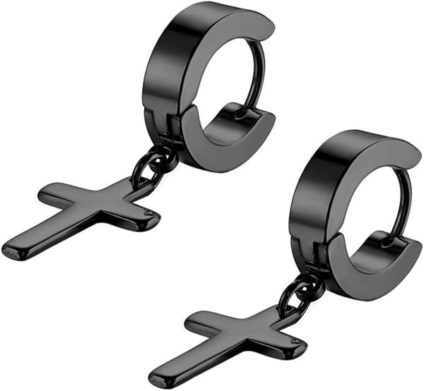 Svarte Kors øredobber ring