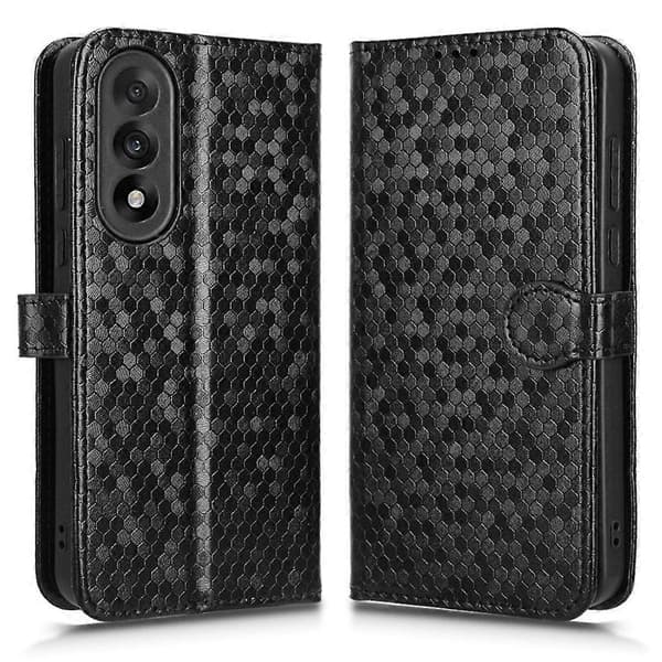 Wallet Case with Dot Pattern for OnePlus Nord 5 5G, PU Leather Phone Case with Wrist Strap (Black)
