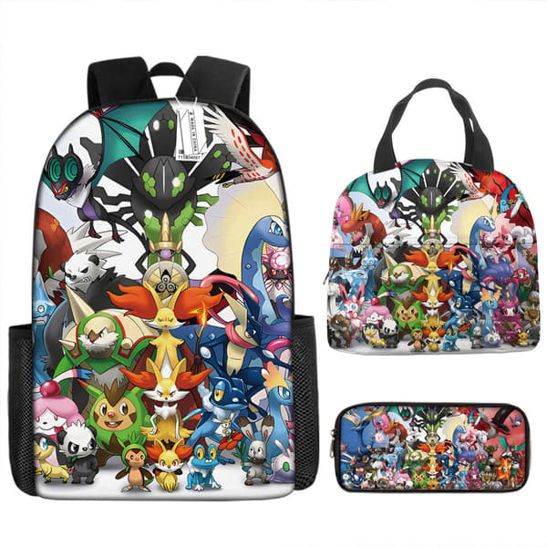 2025 Latest Model Pokémon Backpack Set Includes a School Bag, Lunch Bag, and Pencil Case 3