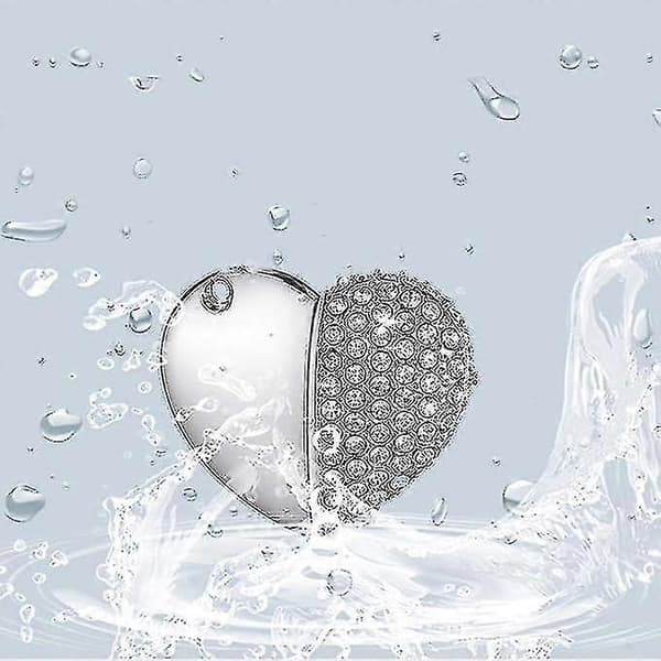 Heart-shaped Diamond USB Flash Drive (silver 32GB), Advanced Heart Diamond High-Speed USB 3.0 Flash Data Storage Device Memory Stick -ZZ