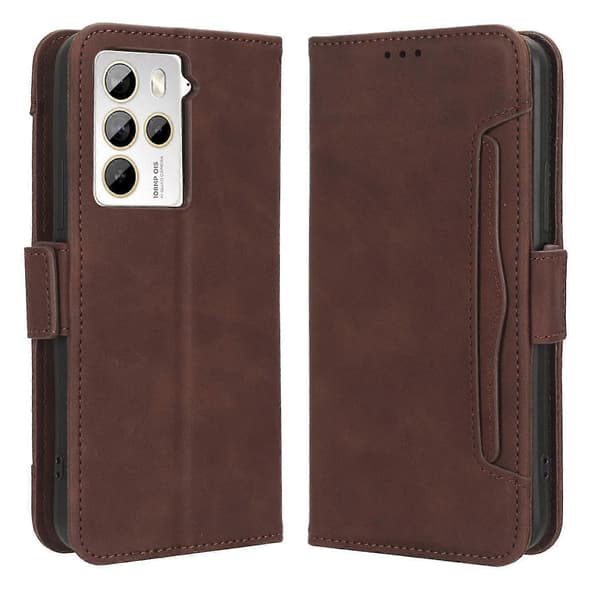 For HTC U23 Pro 5G Phone Case with Multiple Card Slots PU Leather Wallet Stand Case (Brown)