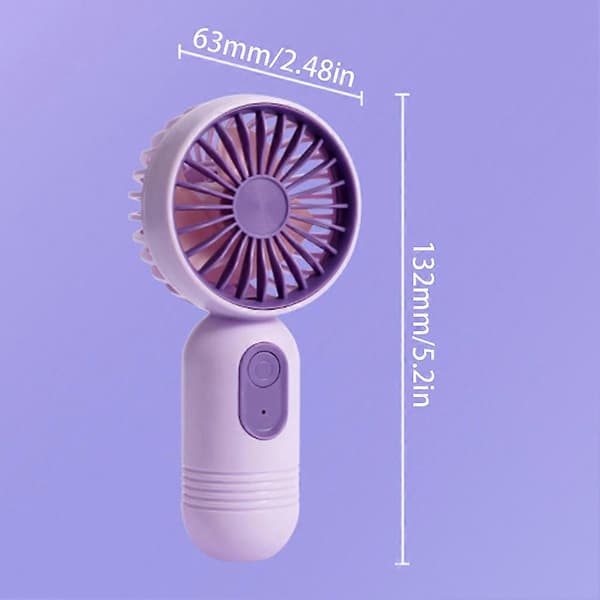 Mini Håndholdt Ventilator 3 Tilstande USB Genopladelig Lomme Mini Ventilator til Kontor Black