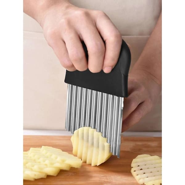 Pommes frites-kutter, rustfritt stål, vaffelkutter, justerbar (LGL)