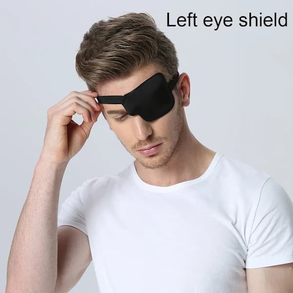 Simple Eye Patch Eye Mask - Black - Left Eye Upgraded Velcro