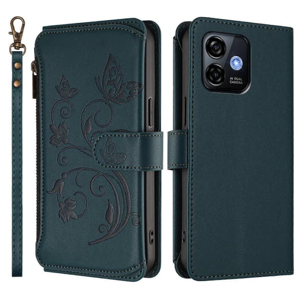 Butterfly Love Flower Multi-card Zipper Wallet Leather Phone Case (For Ulefone Note 16 Pro)