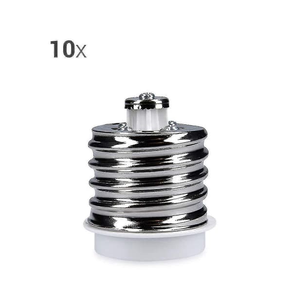 Høj kvalitet 10x fatningsadapter - 10x E40 til E27 fatningskonverter - E27 base lampeholderadapter til halogen LED