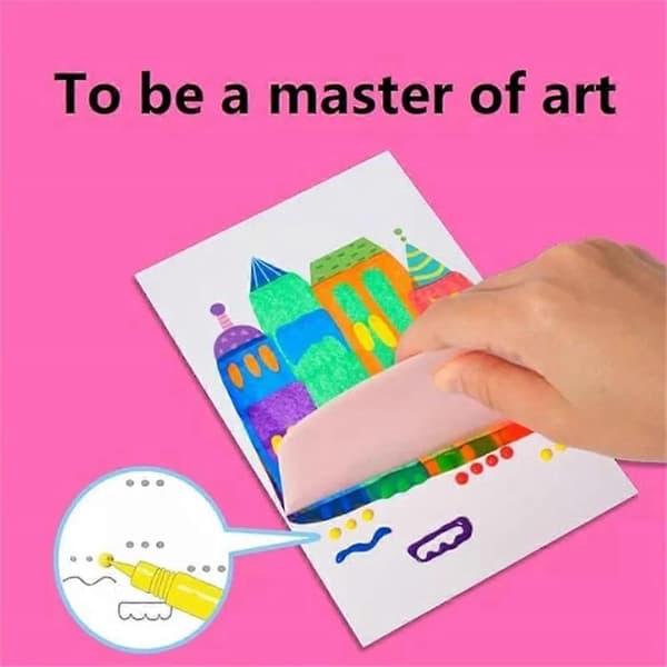 Squeegee Art Målarset för Barn, DIY Jul Regnbåge Skrapmålning Prickmålning