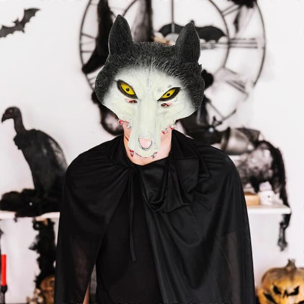 Ulvedesignmaske Halloweenmaske til dekorationsfest Cosplaytilbehør