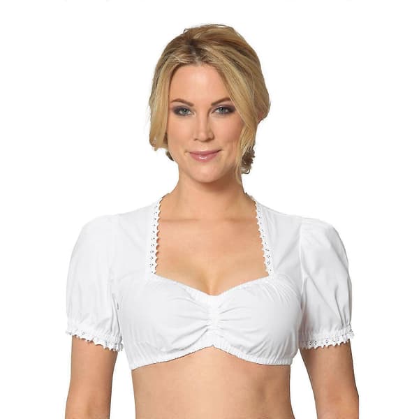 Dam Oktoberfest Elegant Dirndlblus Svart Dirndlblus Spetsblus L Pärlvit
