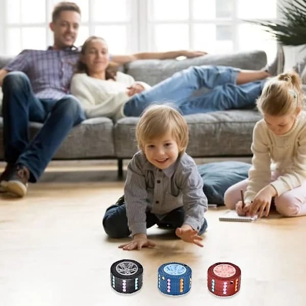 Magic Bean Cube Fingertopp-leksak - Rotera Magic Bean Cube för att lindra fingertryck och spänning, svart, 1 styck