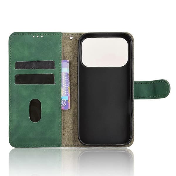 Compatible Leather Case for iPhone 17 Pro, Skin Feel, Anti-Drop, Wallet Case (Green)
