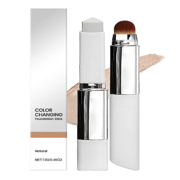 2-in-1 Color Changing Foundation Stick, Medium to Full Coverage Dewy Finish Base Makeup, Great Gift Idea, Happy H