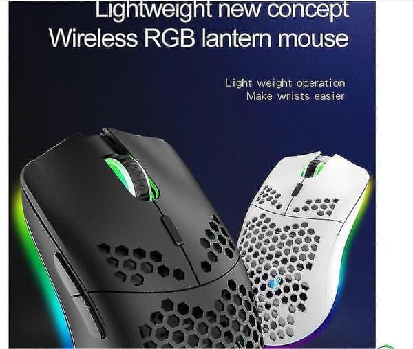 Ergonomisk trådløs gamingmus med bikagedesign