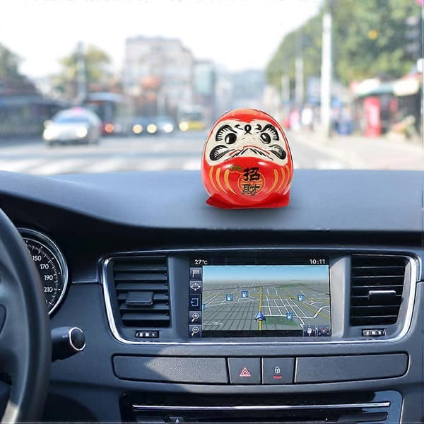 2 st Daruma-figuriner Keramisk japansk Daruma-dockstaty Rikedom Säkerhet Darma