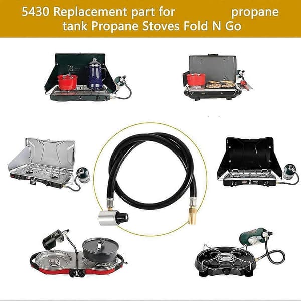 3FT Propanregulator 5430 Forlængerslange til Coleman Propantanke og Propanovn Black