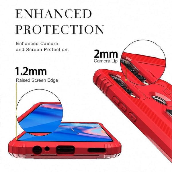 Kulfiberbeskyttelsesetui til Honor 9X (Rød)