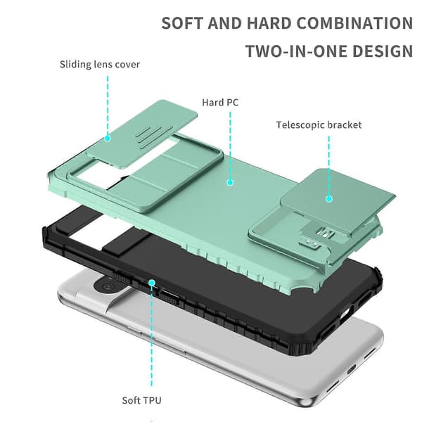 Stereoskopisk holder Skyvbart Camshield-telefondeksel (For Google Pixel 8 Pro)