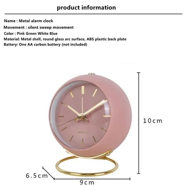 Luxury White Alarm Clock Nordic Electronic Table Quartz Clock Simp