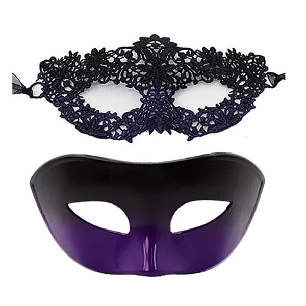 Halvmaskesett med gradient for venetiansk fest og ball Purple