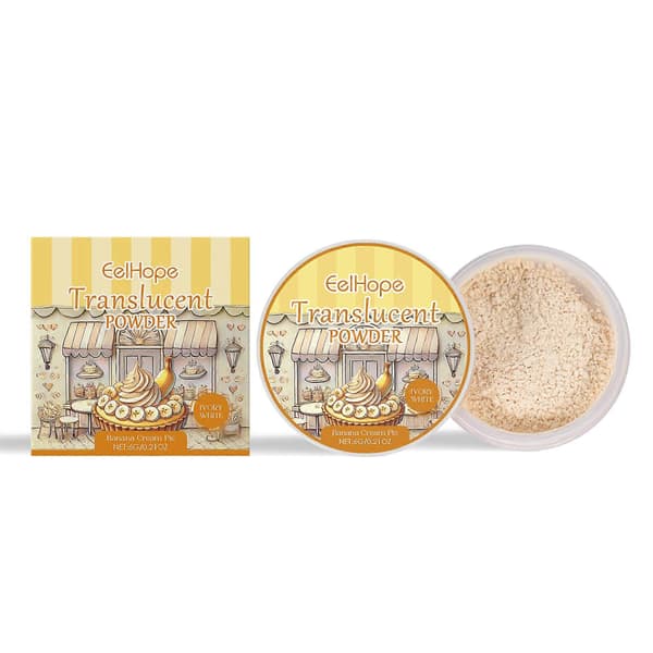 Oil Control and Not Easy to Remove Makeup Setting Powder 2 pcs Eelhope Setting Powder Series Baking Scent Light Clear