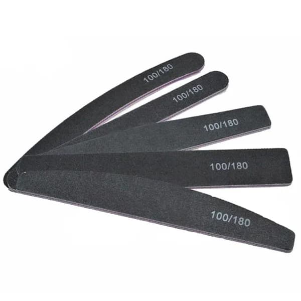 5 stk dobbeltsidede neglefile - 100/180 - Neglefil - Sort