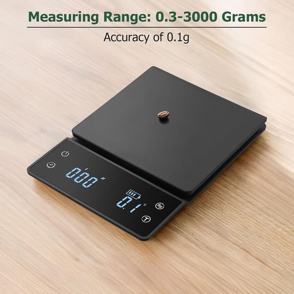 Digital Coffee Scale Coffee Scale with Timer Mini Coffee Scale 3KG/0.1g Accuracy with Large Display Rechargeable Scale for Pour-Over Coffee