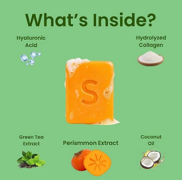 Persimmon Soap Naturally Deodorizing for Seniors Deep Hydration Gentle Full Body Cleansing