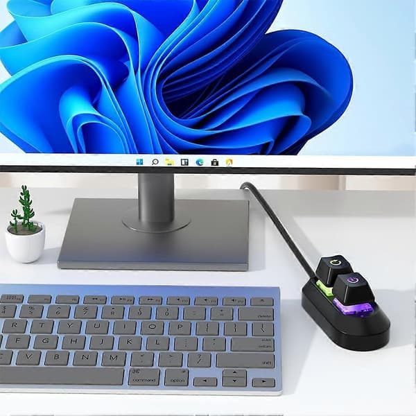 PC-strømknap, desktop-switch-splitter tænd/sluk nulstil ekstern strømforsyningsknap til computerens bundkort Black