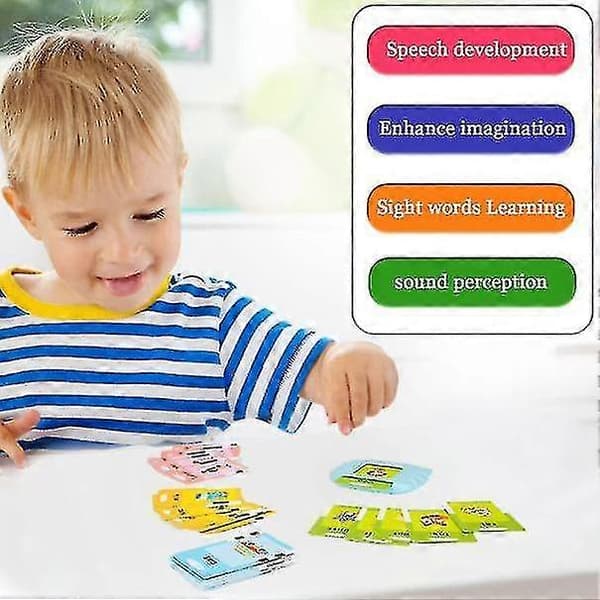 Pædagogiske talende flashkort til småbørn 1-5 år - Taleterapi & Autisme legetøj_Kvalitetsgåvor