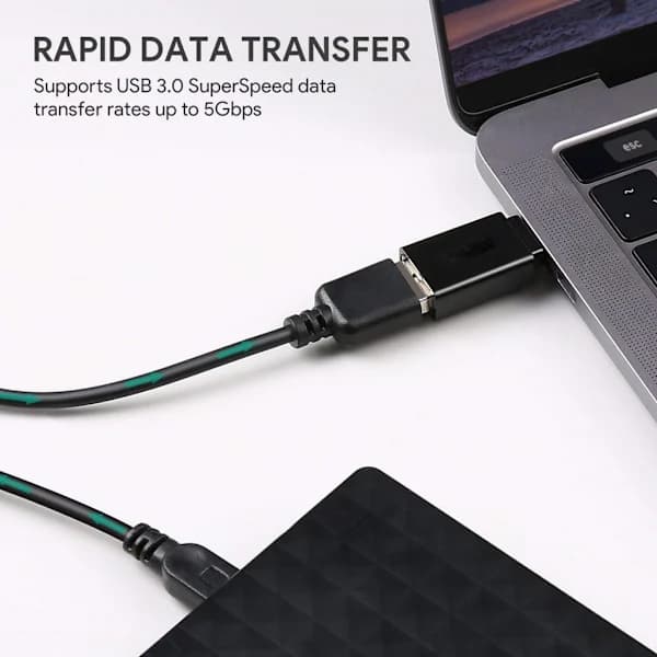 High-Speed USB-C to USB 3.0 Adapter (Black)