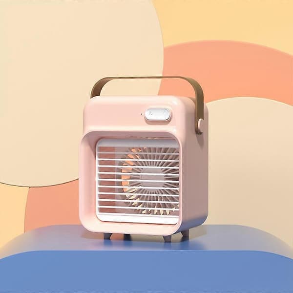 F05 USB Bærbar Mini Multifunktionel Spray Køleventilator, Spec: Plug-in Model (Pink) Not Specified