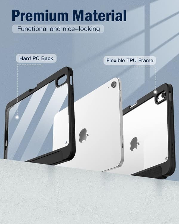 iPad 11 (2025) Case with Pen Holder, Slim Protective Case & Auto Wake/Sleep Black