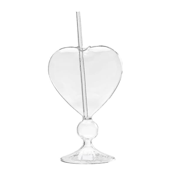 Kärlekshjärta Juicekopp Tumblerful Transparent Rand Dricksugrör Vinglas Present glossy