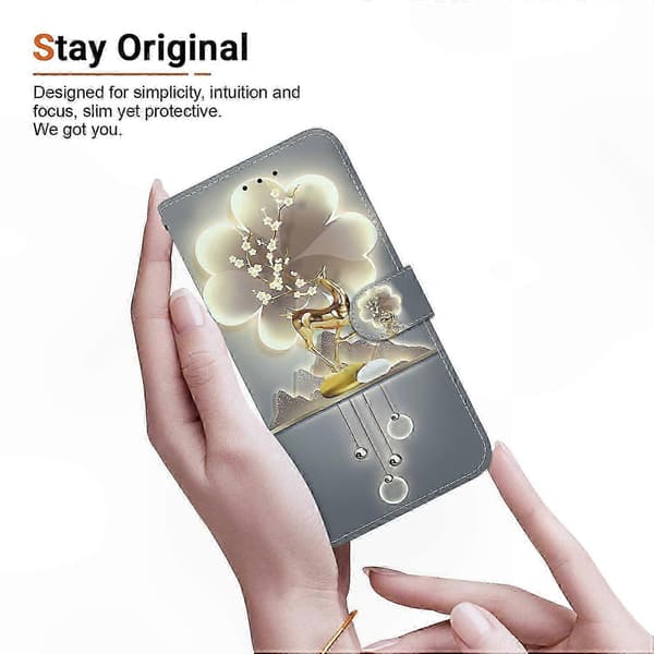 Leather Pattern Print Wallet Case for Galaxy A16 5G 4G Anti-Drop Phone Cover (Sika Deer)