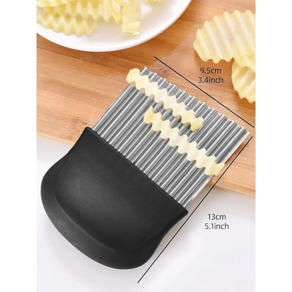 Pommes frites-kutter, rustfritt stål, vaffelkutter, justerbar (LGL)