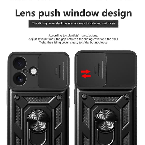 Skydbart kameradæksel Design TPU+PC Telefoncover (Til iPhone 17)