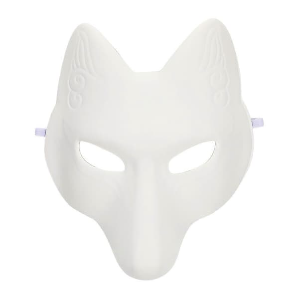 DIY Blank Mask Rævemaske til DIY Brug Hvidt PU Ansigts Håndværksmateriale