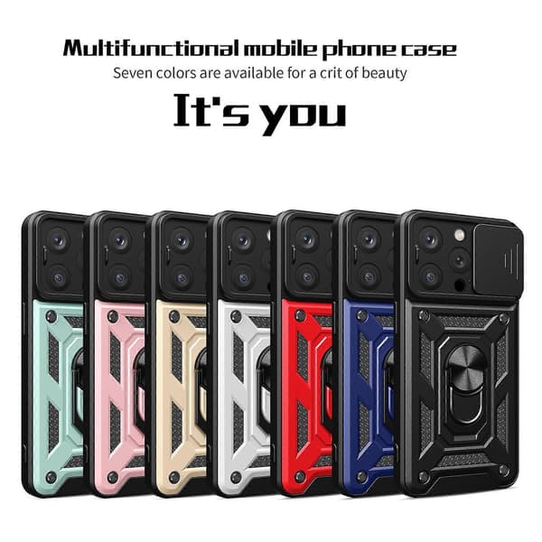 Skydbart kameradæksel Design TPU+PC Telefoncover (Til iPhone 15 Pro)