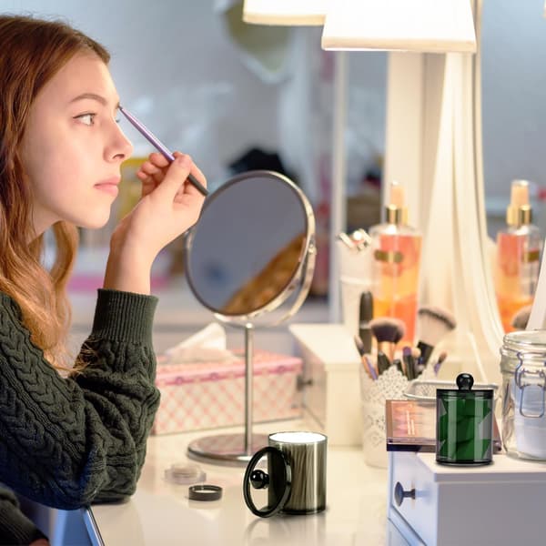 3-pakning oppbevaringsboks for bomullspinner, oppbevaringsboks for bomullspads