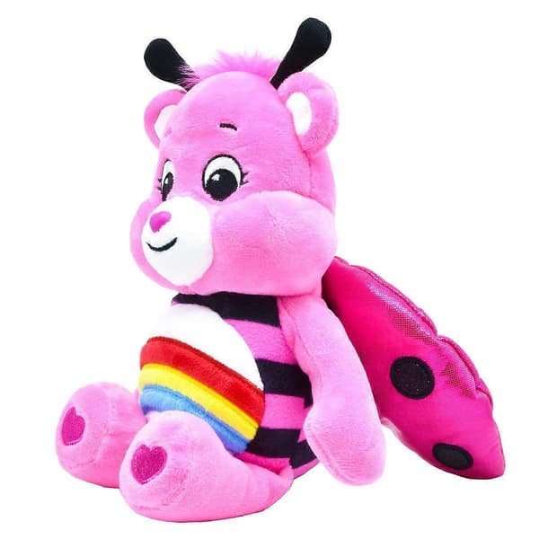 Høykvalitets Care Bears 22cm Bean Plush - Lady Bug Cheer Bear