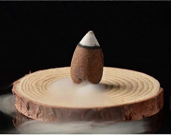 Black Ceramic Landscape Incense Burner with Backflow Design and 60 Cone Incense